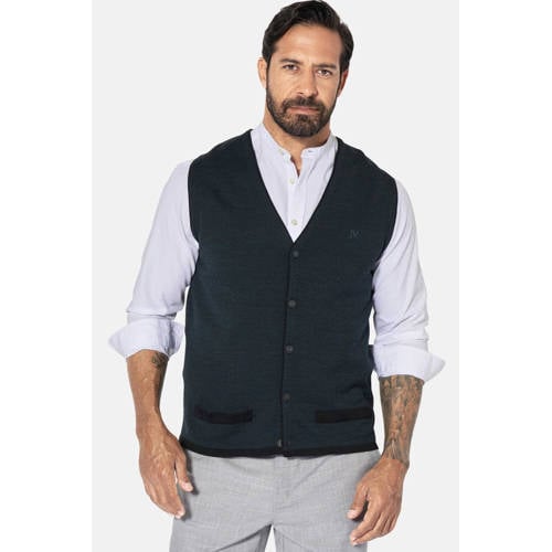Jan Vanderstorm gilet met wol Plus Size TANE petrol afbeelding