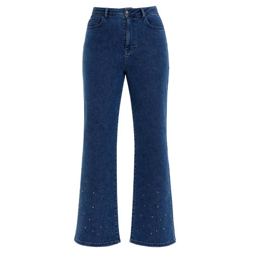 YOEK high waist wide leg jeans medium blue denim afbeelding