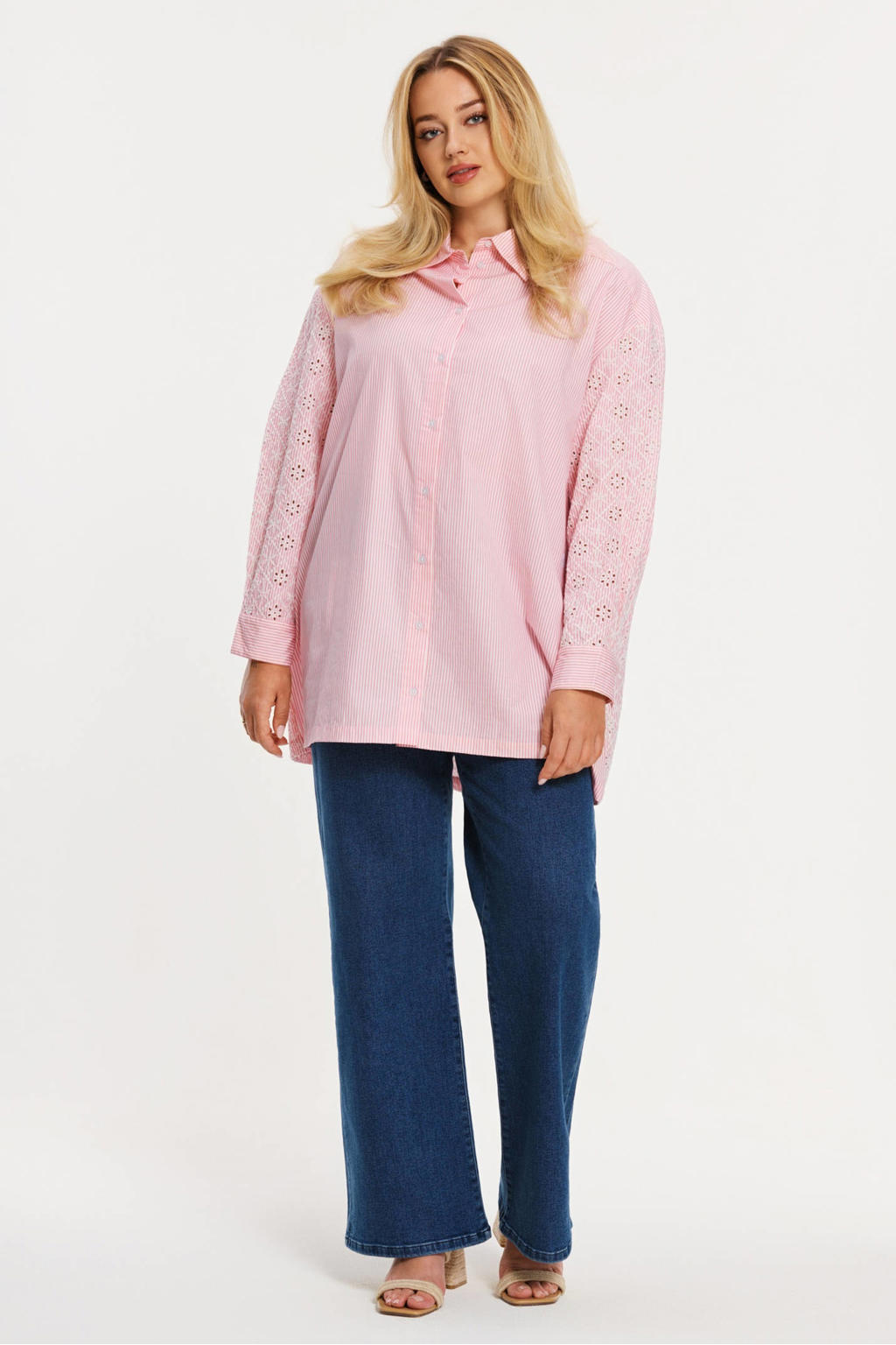 YOEK wide leg jeans dark blue denim