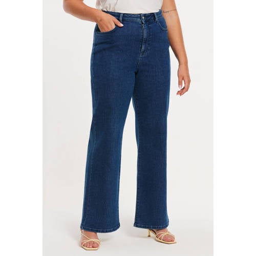 YOEK wide leg jeans dark blue denim afbeelding