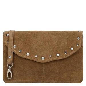 suede clutch bruin
