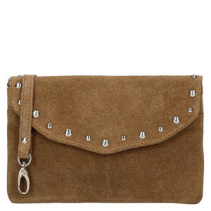 suede clutch bruin