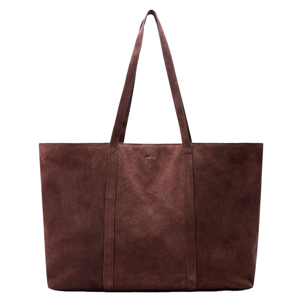 Manfield suede shopper donkerrood
