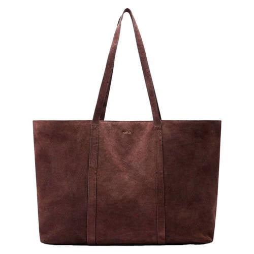 Manfield suede shopper donkerrood afbeelding