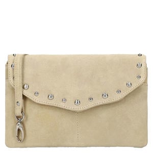 suede clutch beige