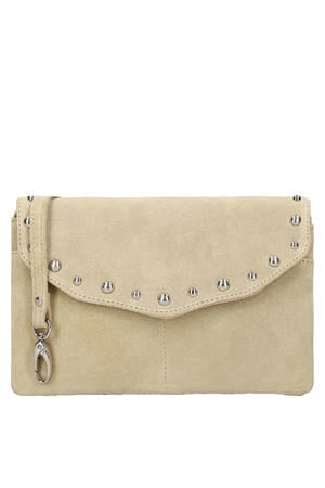 suede clutch beige