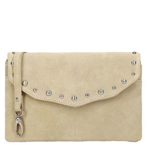 suede clutch beige
