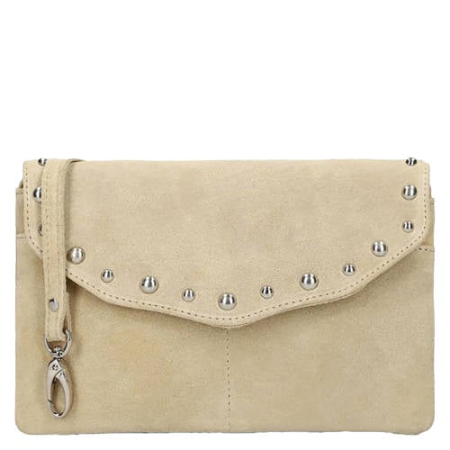 Manfield suede clutch beige afbeelding