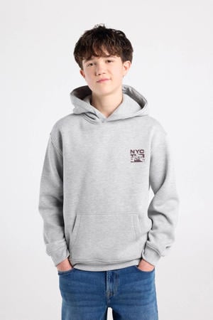 hoodie met backprint grijs