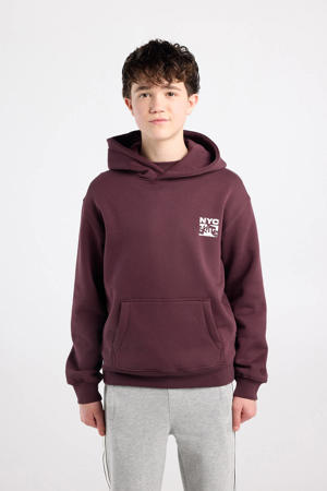 hoodie met backprint donkerrood