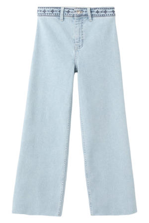 high waist wide leg jeans light blue denim