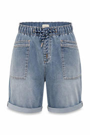 thumbnail: Paprika slim fit denim short Plus Size - middelblauw