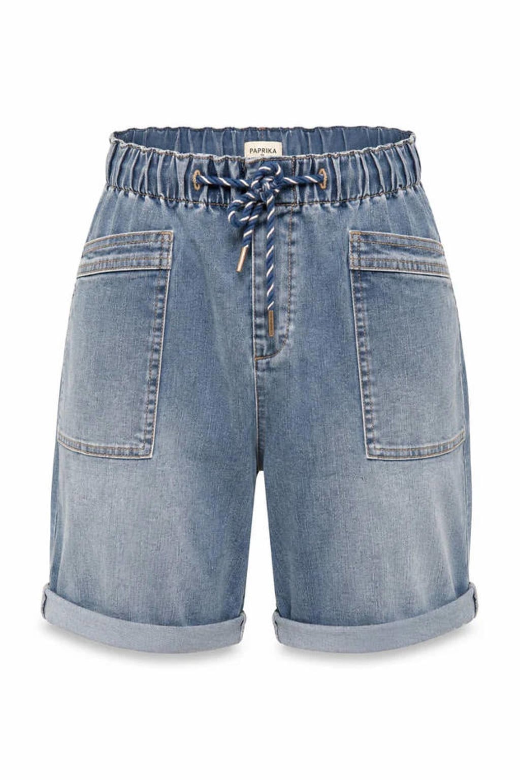 Paprika slim fit denim short Plus Size - middelblauw