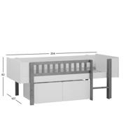 thumbnail: NOUS Kids kinderhalfhoogslaper met lades Seto (90x200 cm)
