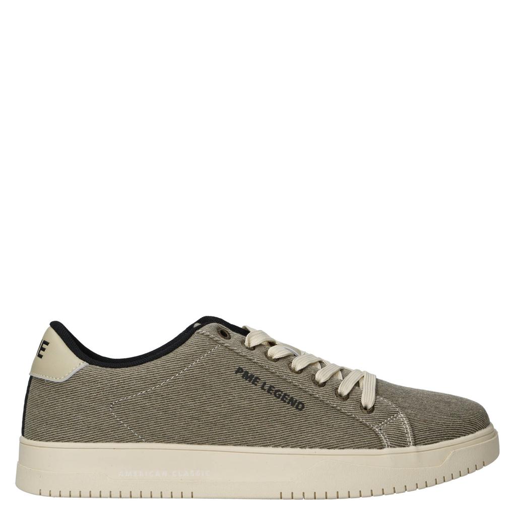 Kakikleurige heren PME Legend sneakers van textiel met veters