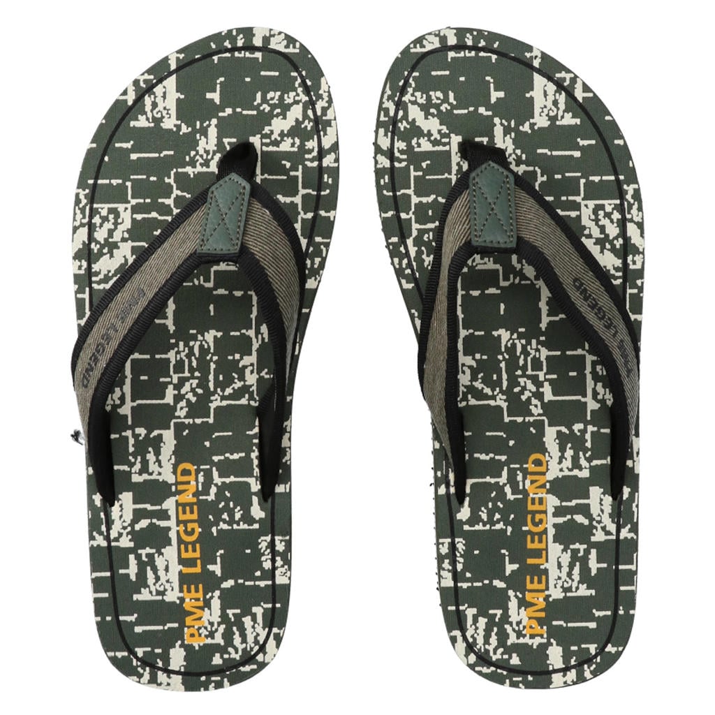 Zwarte heren PME Legend Jetflap teenslippers - van textiel