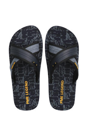 Haig leren slippers - donkerblauw