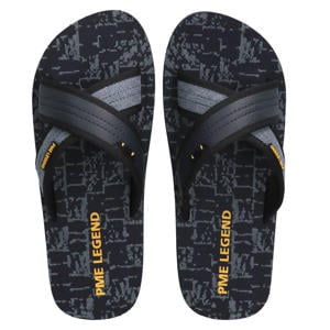 Haig leren slippers - donkerblauw