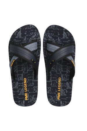 Haig leren slippers - donkerblauw