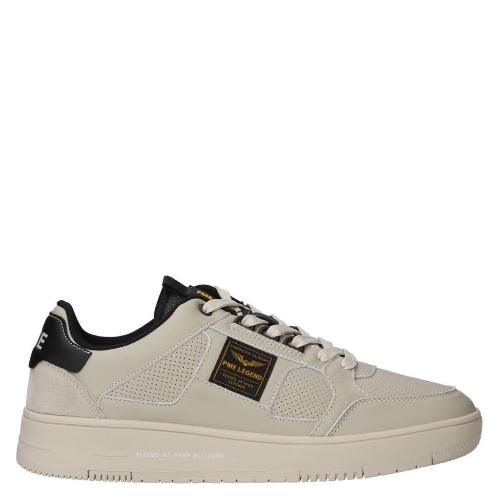 Beige heren PME Legend Glidemen leren sneakers met veters