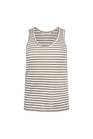gestreepte singlet ecru met lurex