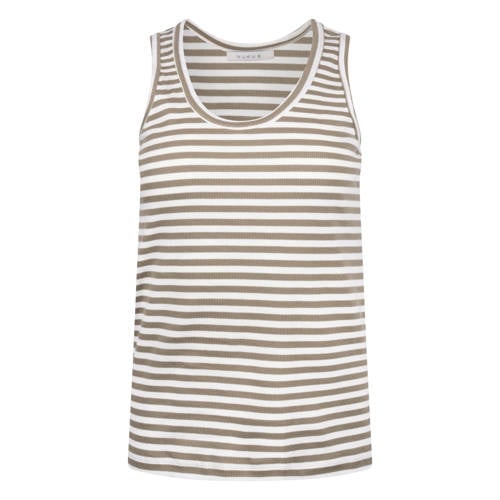 NUKUS gestreepte singlet ecru met lurex afbeelding