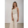 NUKUS gestreepte singlet ecru met lurex