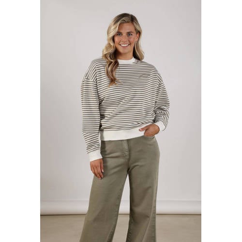 NUKUS gestreepte sweater groen afbeelding