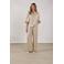 NUKUS satijnen straight high waist broek zand
