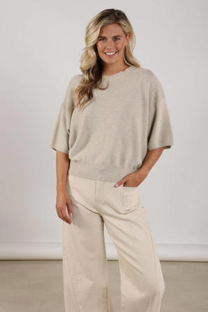 pullover beige met glitter