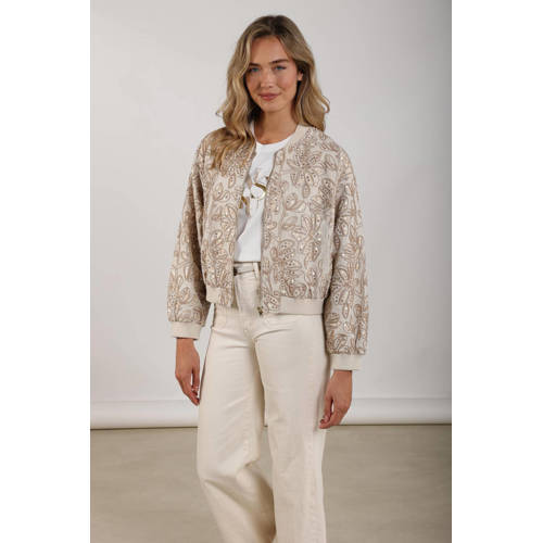 NUKUS bomberjack broderie beige afbeelding