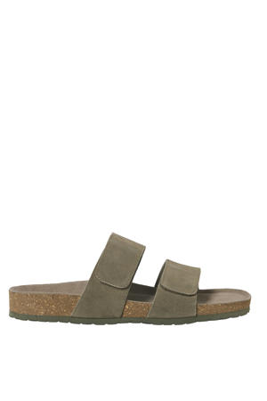 JFWMalta suède slippers olijfgroen