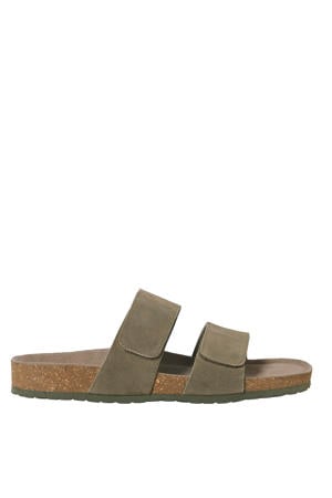 JFWMalta suède slippers olijfgroen