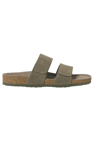 JFWMalta suède slippers olijfgroen