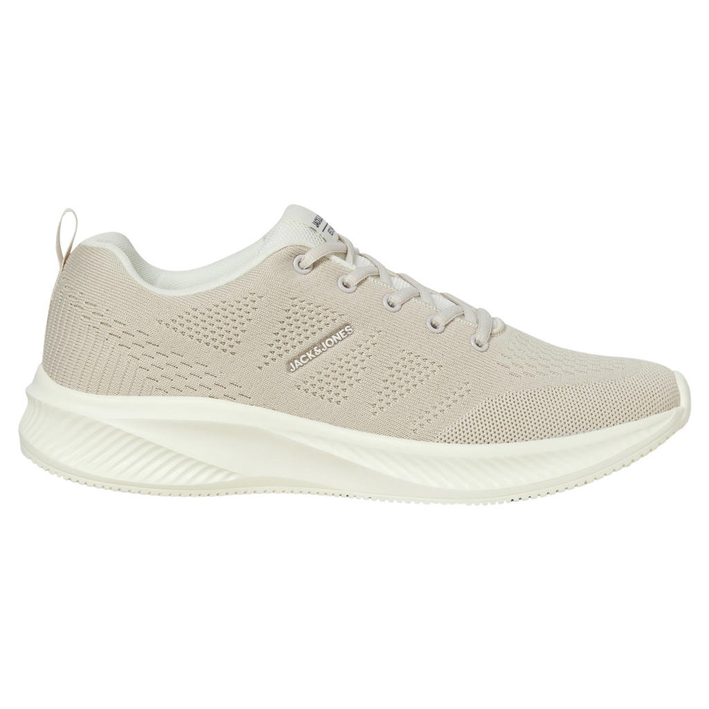 Beige heren JACK & JONES Jfwcroxley Knit Sneaker Noos sneakers van textiel met veters