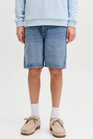 relaxed short medium blue denim