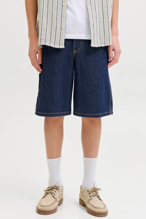 baggy high waist short medium blue denim