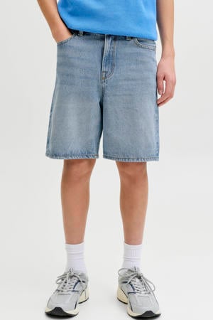 relaxed short light blue denim
