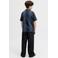 JACK & JONES JUNIOR gestreepte polo blauw gebreid
