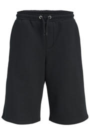 thumbnail: Zwarte jongens JACK & JONES JUNIOR sweatshort met loose fit, elastische tailleband met koord en effen