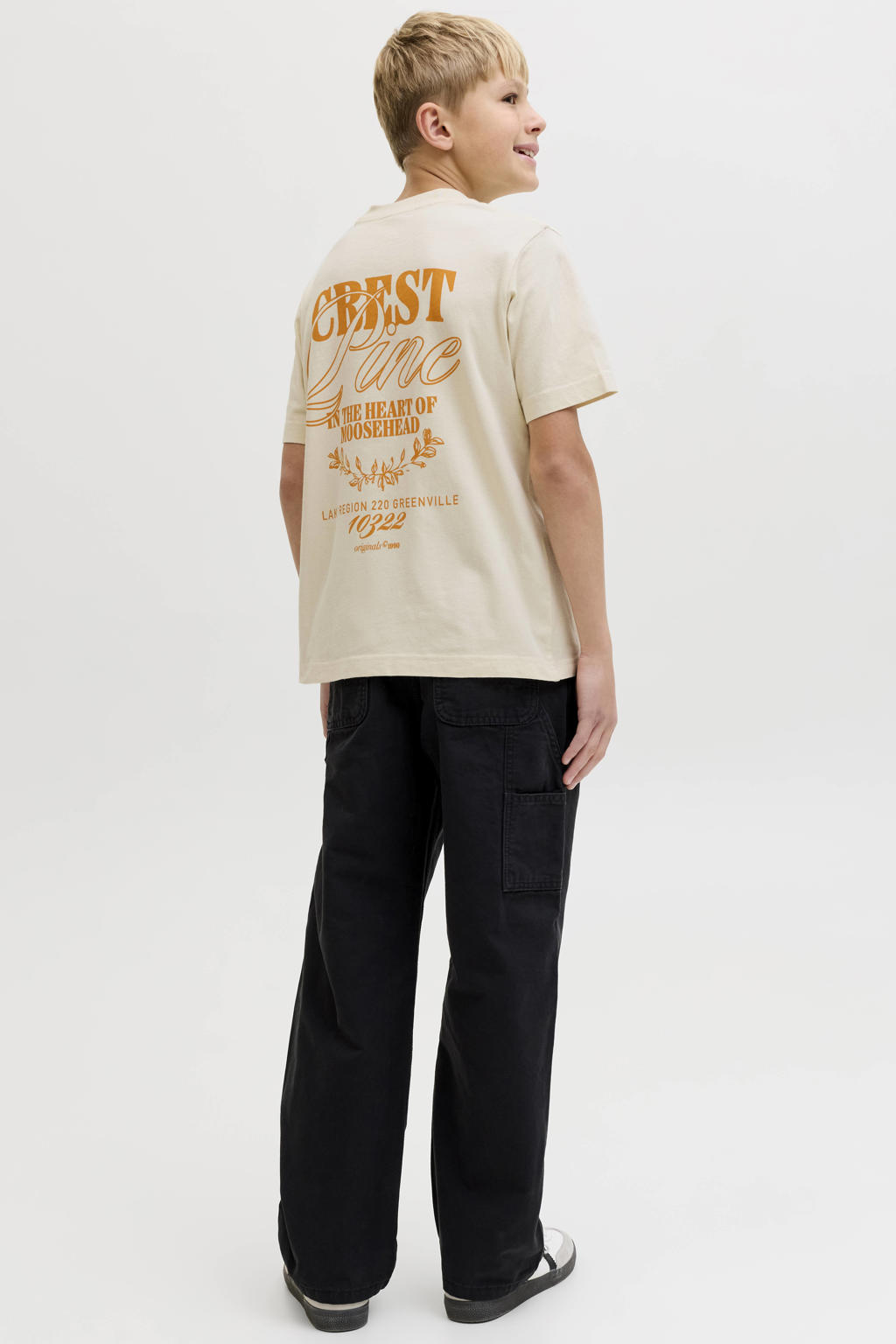 JACK & JONES JUNIOR T-shirt met backprint ecru