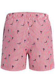 thumbnail: JJ REBEL JUNIOR gestreepte zwemshort rood