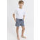 JJ REBEL JUNIOR polyester gestreepte zwemshort donkerblauw