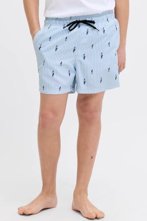 gestreepte zwemshort lichtblauw