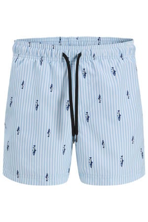 gestreepte zwemshort lichtblauw