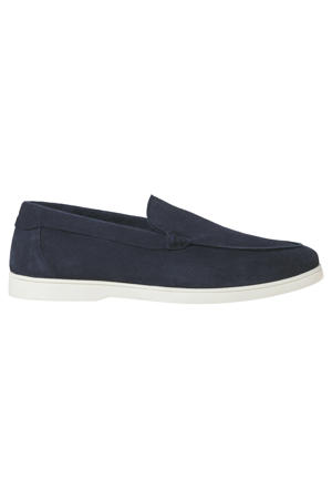 suède loafers donkerblauw