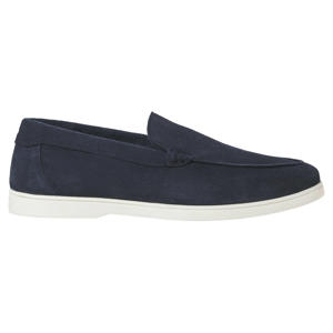 suède loafers donkerblauw