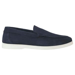 suède loafers donkerblauw