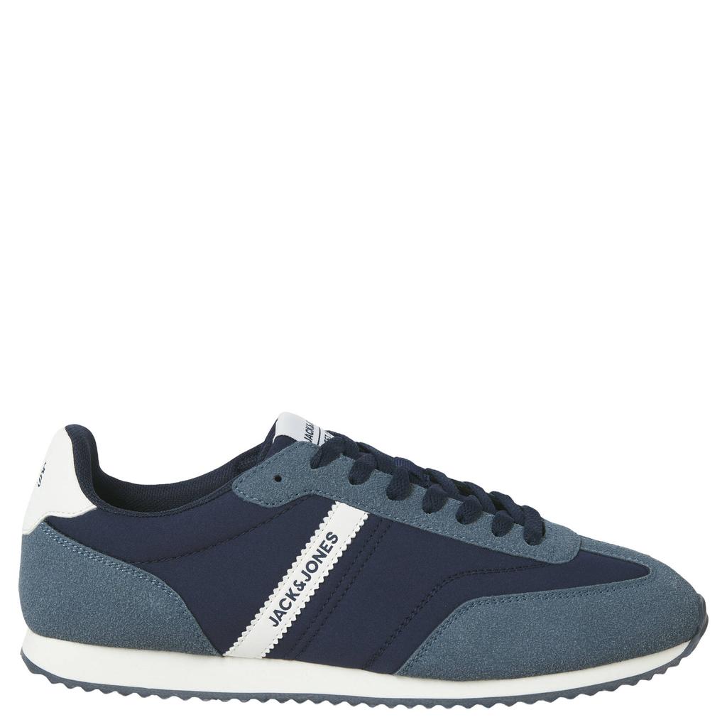 Donkerblauwe heren JACK & JONES Jfwburton Runner International Campaign sneakers van 55% polyester/45% polyurethaan met veters