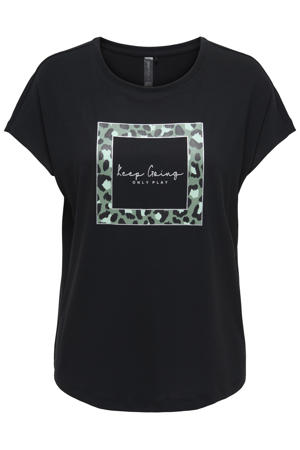 sport T-shirt ONPAUB zwart